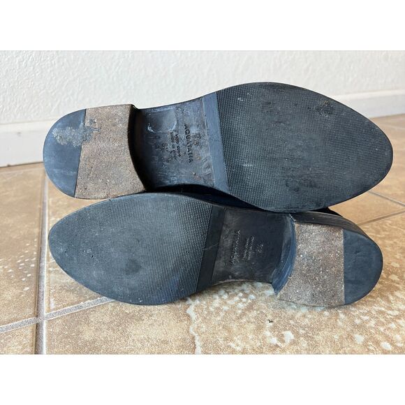 Aquatalia Giada Black Suede Leather Tall Zip Up Riding Boots Women's Size 8.5 - Picture 13 of 16